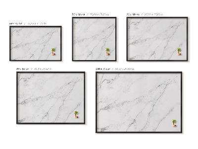 Magnetisch bord met zwarte rand Delicate light marble