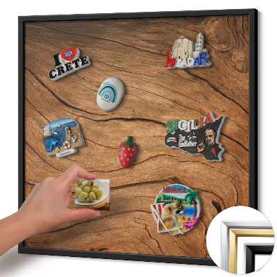 Magnetisch bord met zwarte rand Cracked wood texture