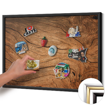 Magnetisch bord met zwarte rand Cracked wood texture