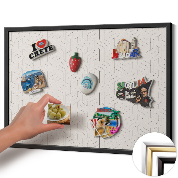 Magnetisch bord met zwarte rand Regelmatig lineair patroon