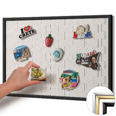 Magnetisch bord met zwarte rand Regelmatig lineair patroon