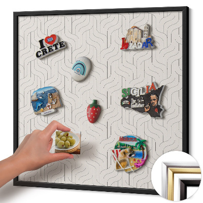 Magnetisch bord met zwarte rand Regelmatig lineair patroon