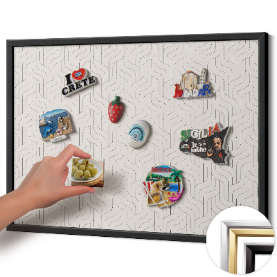 Magnetisch bord met zwarte rand Regelmatig lineair patroon