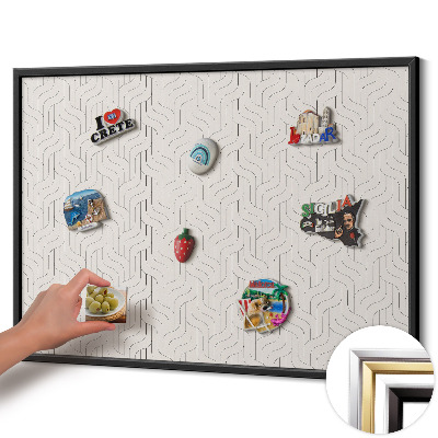 Magnetisch bord met zwarte rand Regelmatig lineair patroon