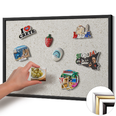 Magnetisch bord met zwarte rand Lichte steengoedtegels