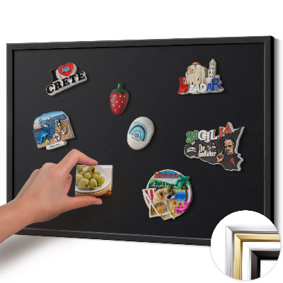 Magnetisch bord met zwarte rand Kleur zwart