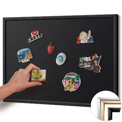 Magnetisch bord met zwarte rand Kleur zwart
