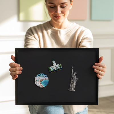 Magnetisch bord met zwarte rand Kleur zwart