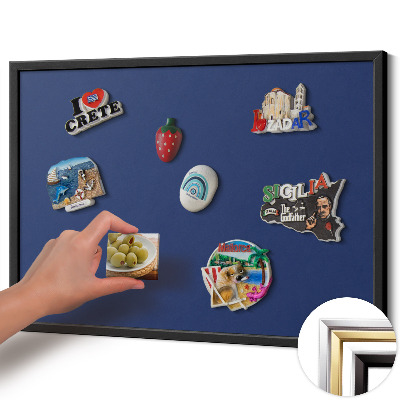 Magnetisch bord met zwarte rand Kleur marineblauw