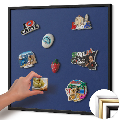 Magnetisch bord met zwarte rand Kleur marineblauw