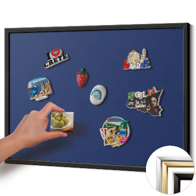 Magnetisch bord met zwarte rand Kleur marineblauw