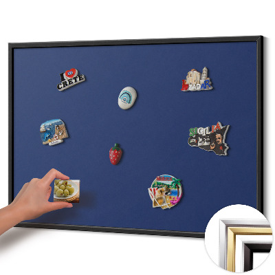 Magnetisch bord met zwarte rand Kleur marineblauw