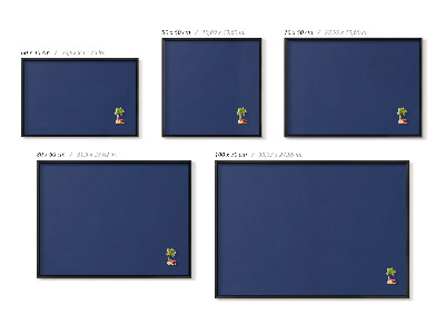 Magnetisch bord met zwarte rand Kleur marineblauw
