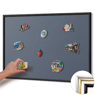 Magnetisch bord met zwarte rand Kleur koel grijs