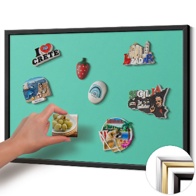 Magnetisch bord met zwarte rand Kleur mintgroen