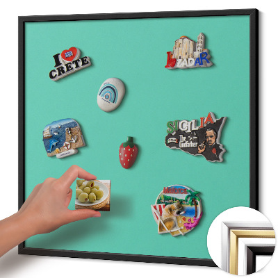 Magnetisch bord met zwarte rand Kleur mintgroen