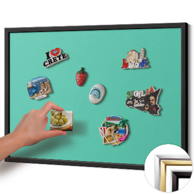Magnetisch bord met zwarte rand Kleur mintgroen