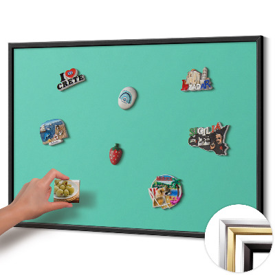 Magnetisch bord met zwarte rand Kleur mintgroen