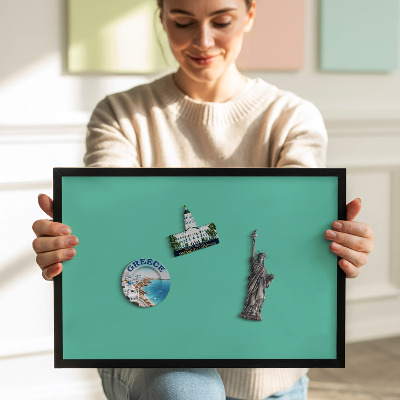 Magnetisch bord met zwarte rand Kleur mintgroen