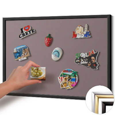 Magnetisch bord met zwarte rand Kleur lichtbruin