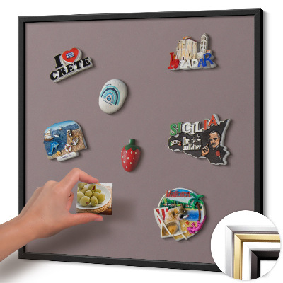 Magnetisch bord met zwarte rand Kleur lichtbruin