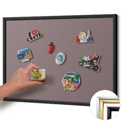 Magnetisch bord met zwarte rand Kleur lichtbruin