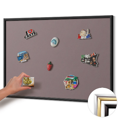 Magnetisch bord met zwarte rand Kleur lichtbruin