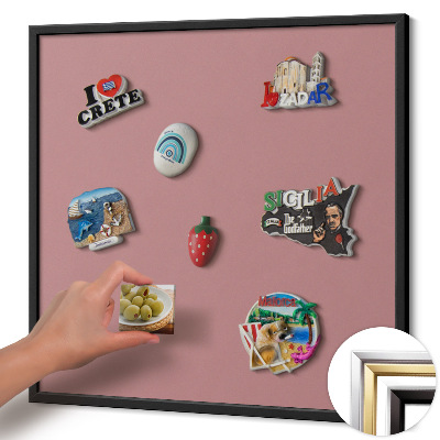 Magnetisch bord met zwarte rand Kleur pastelroze