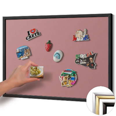 Magnetisch bord met zwarte rand Kleur pastelroze