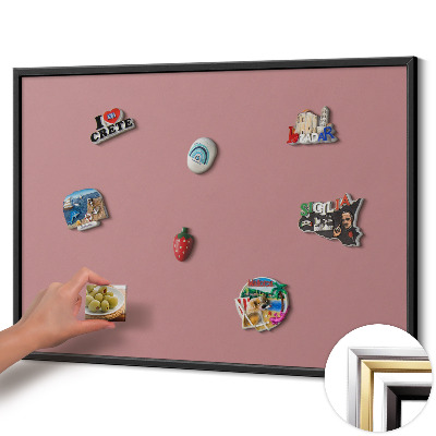 Magnetisch bord met zwarte rand Kleur pastelroze