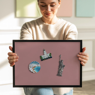 Magnetisch bord met zwarte rand Kleur pastelroze