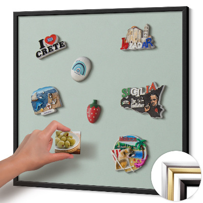 Magnetisch bord met zwarte rand Kleur aquamarijnblauw