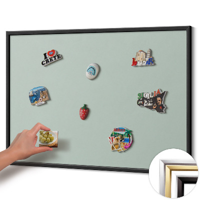 Magnetisch bord met zwarte rand Kleur aquamarijnblauw
