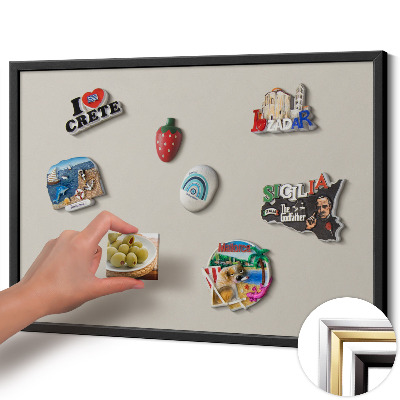 Magnetisch bord met zwarte rand Kleur crème