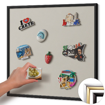 Magnetisch bord met zwarte rand Kleur crème