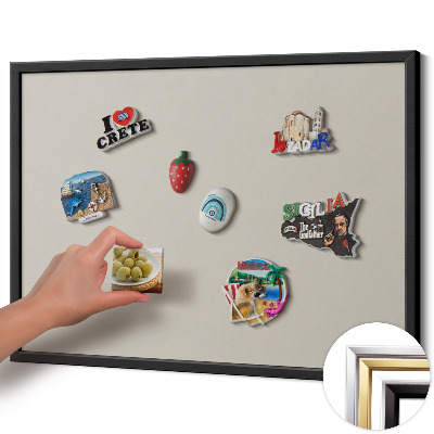 Magnetisch bord met zwarte rand Kleur crème