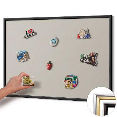Magnetisch bord met zwarte rand Kleur crème