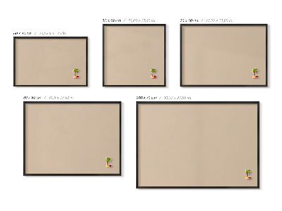 Magnetisch bord met zwarte rand Kleur beige