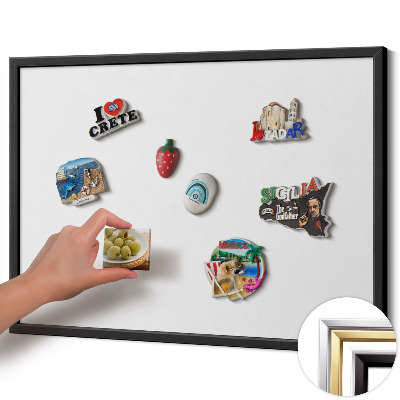 Magnetisch bord met zwarte rand Kleur wit