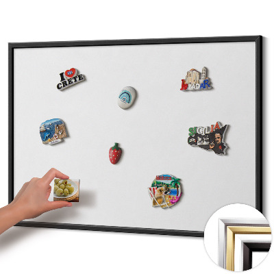 Magnetisch bord met zwarte rand Kleur wit