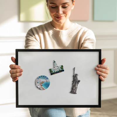 Magnetisch bord met zwarte rand Kleur wit