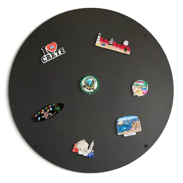 Magnetisch bord voor reismagneten in de kleur zwart rond