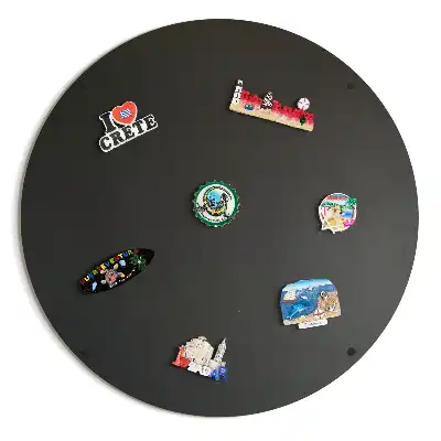 Magnetisch bord voor reismagneten in de kleur zwart rond