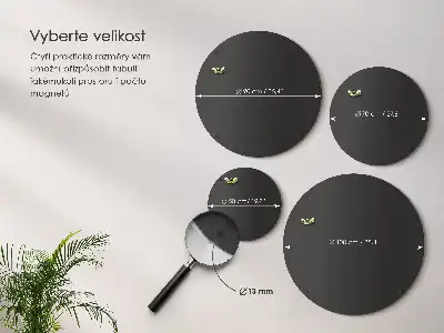 Magnetisch bord voor reismagneten in de kleur zwart rond