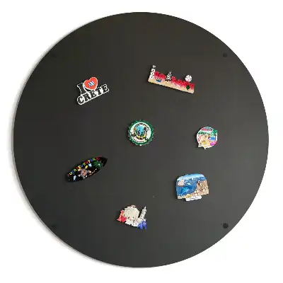 Magnetisch bord voor reismagneten in de kleur zwart rond