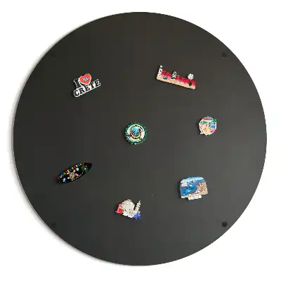 Magnetisch bord voor reismagneten in de kleur zwart rond