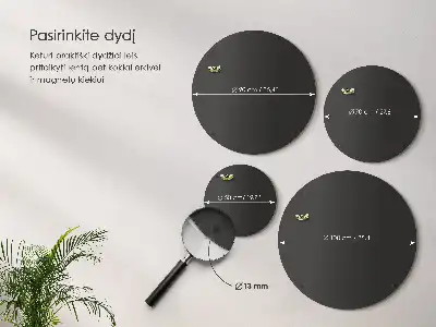 Magnetisch bord voor reismagneten in de kleur zwart rond