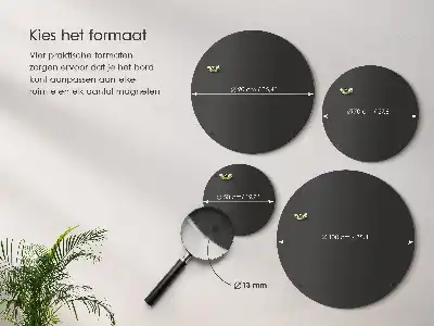 Magnetisch bord voor reismagneten in de kleur zwart rond