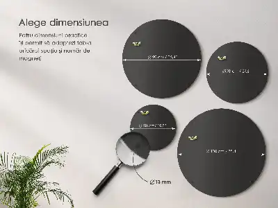 Magnetisch bord voor reismagneten in de kleur zwart rond