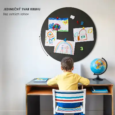 Magnetisch bord voor reismagneten in de kleur zwart rond